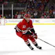 Carolina Hurricanes winger Andrei Svechnikov carries the puck against the Vegas Golden Knights.