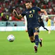 French forward Kylian Mbappe runs with the ball during the Qatar 2022 World Cup Group D soccer match between Tunisia and France on Nov. 30, 2022 at Education City Stadium in Al-Rayyan, Qatar.