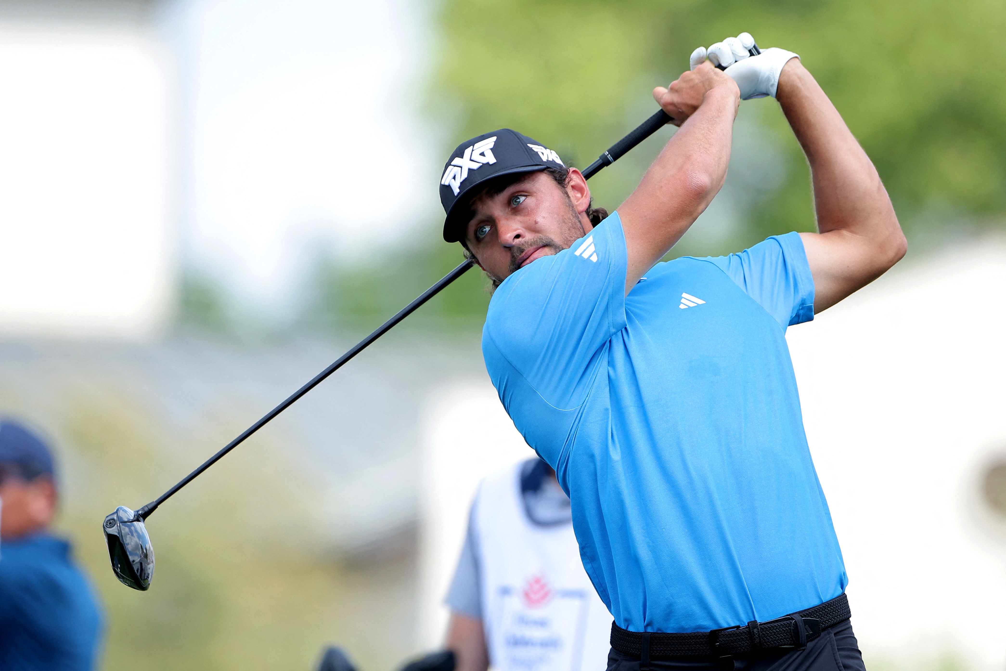 Marco Penge of England hits a tee shot as we look at the Zurich Classic odds