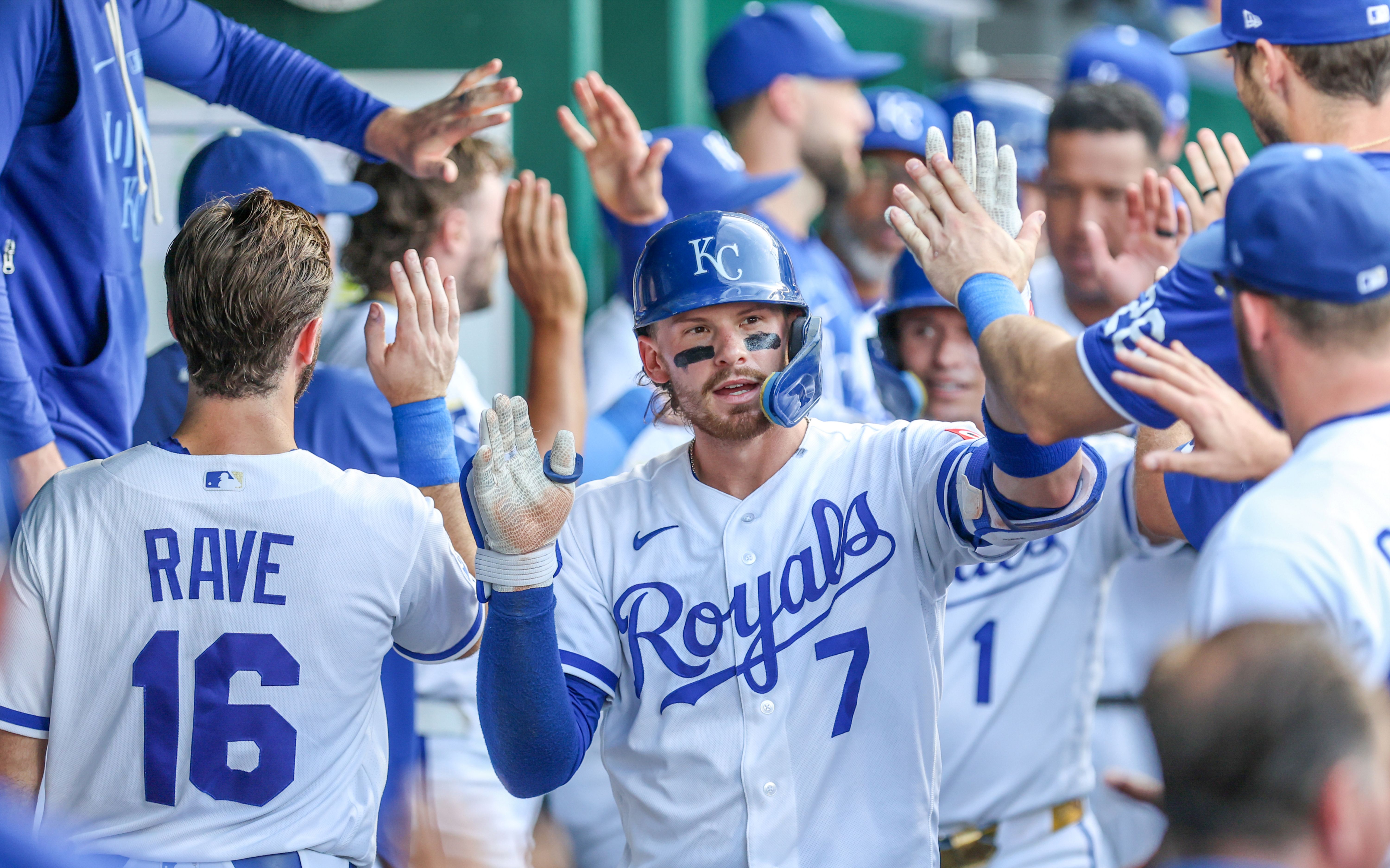Kansas City Royals shortstop Bobby Witt Jr. celebrates in the dugout and he's key as we look at my MLB All-Star Game player props.