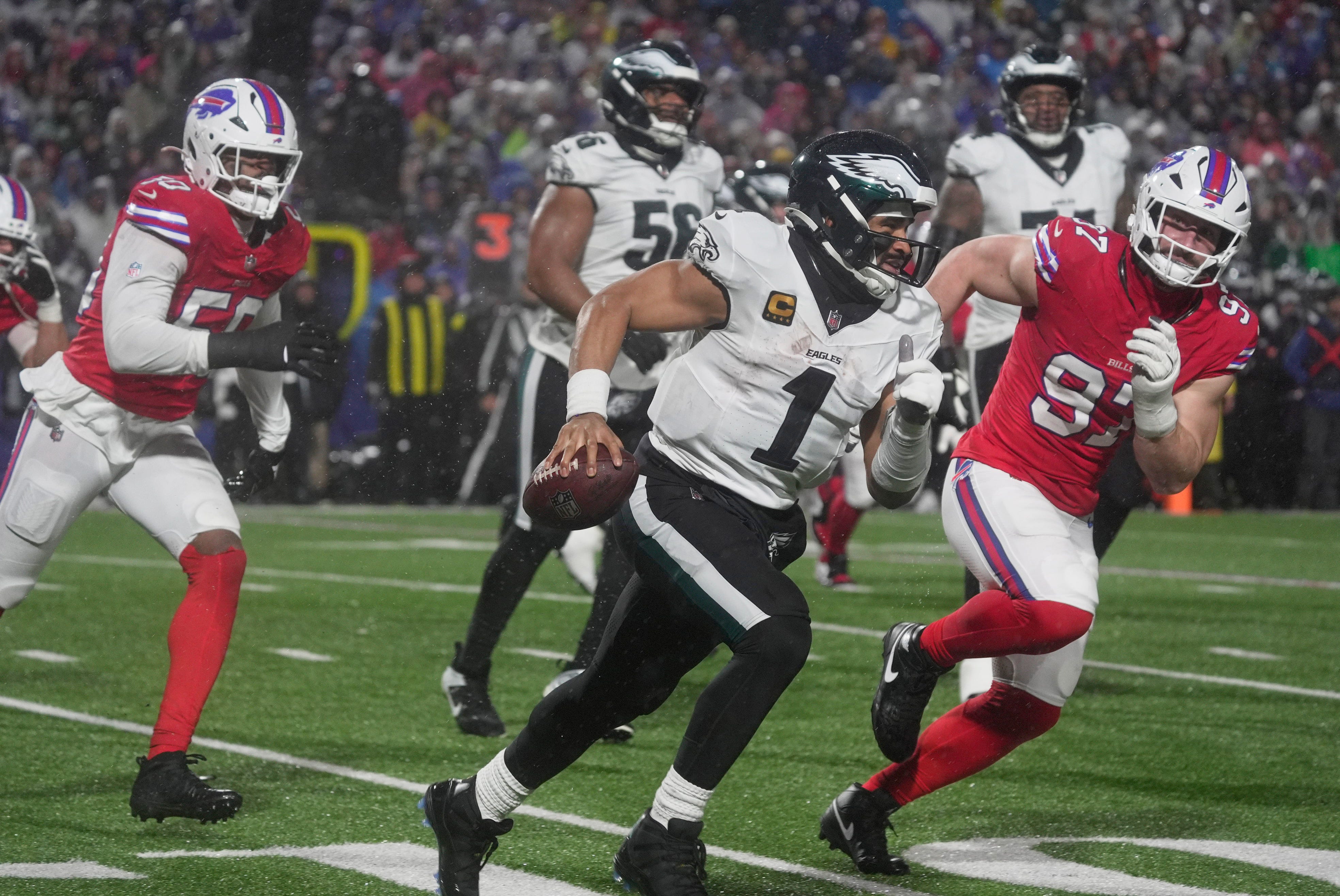 Jalen Hurts is being chased down as we offer our NFL picks against the spread for every Week 18 game. 