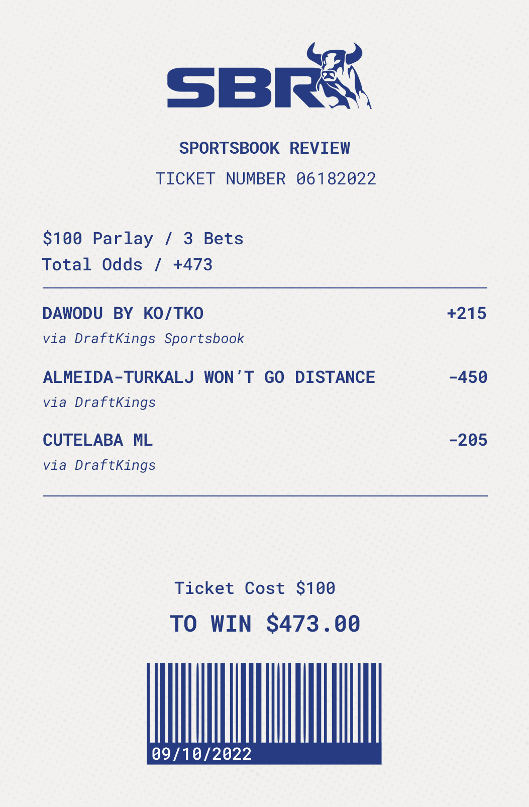 Betting Ticket0910
