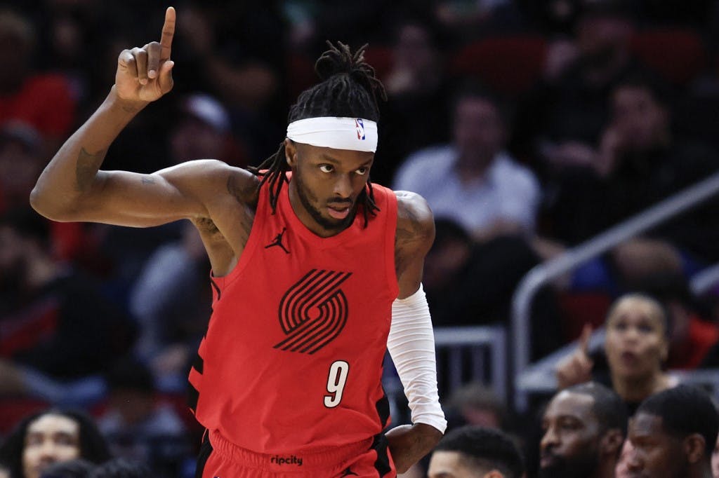 Jerami Grant (9) is heavily favored to stick with the Portland Trail Blazers as we look at his next team odds