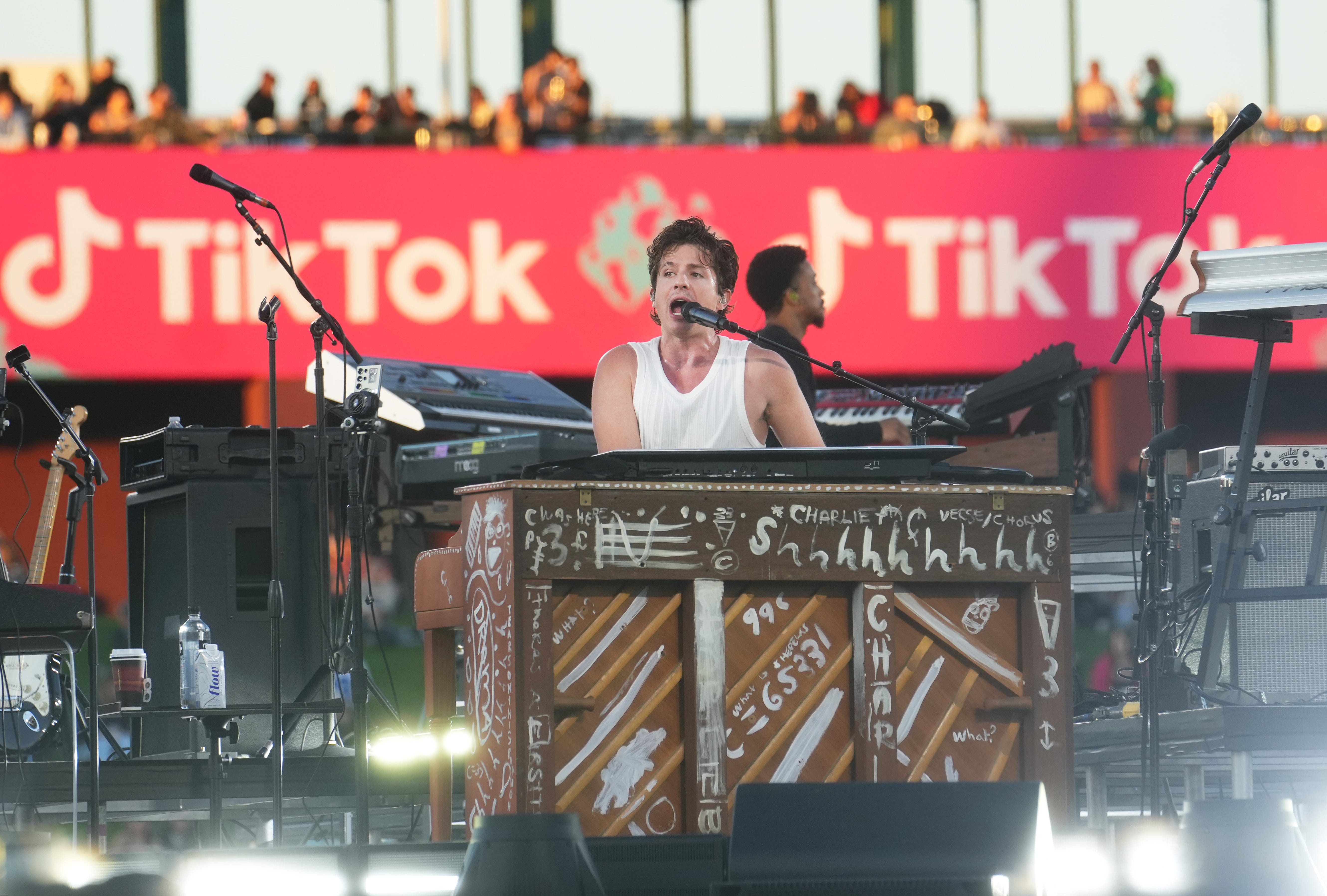 Charlie Puth performs at the TikTok in the Mix music festival as we make our Super Bowl national anthem predictions