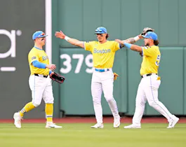 Tyler O'Neill, Jarren Duran, and Wilyer Abreu of the Boston Red Sox celebrate after the win against the Chicago Cubs, and we offer our top Cubs vs. Red Sox player props and expert picks based on the best MLB odds.