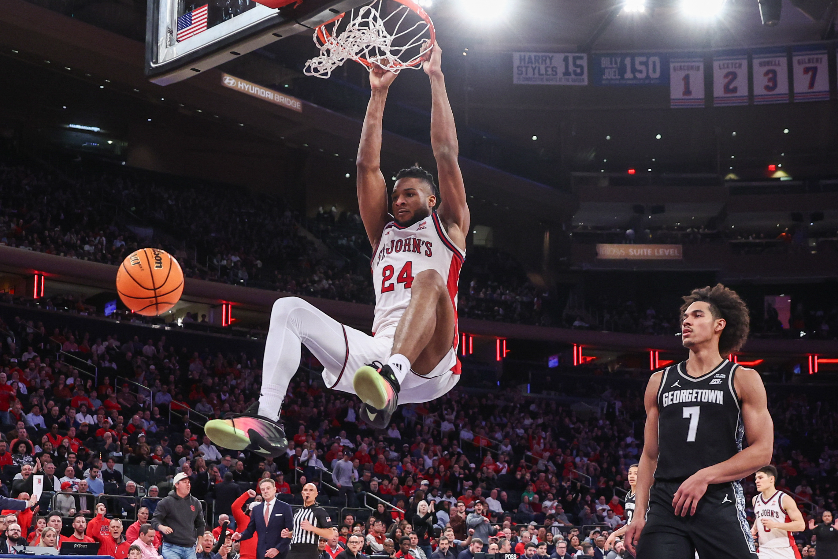 St. John's Red Storm forward Zuby Ejiofor dunks as we make our best Northern Iowa vs. St. John's prediction and parlay
