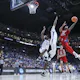 Jalen Gaffney of the Florida Atlantic Owls shoots a layup against the Memphis Tigers during the NCAA Men's Basketball Tournament at Nationwide Arena on Mar. 17, 2023 in Columbus, Ohio.