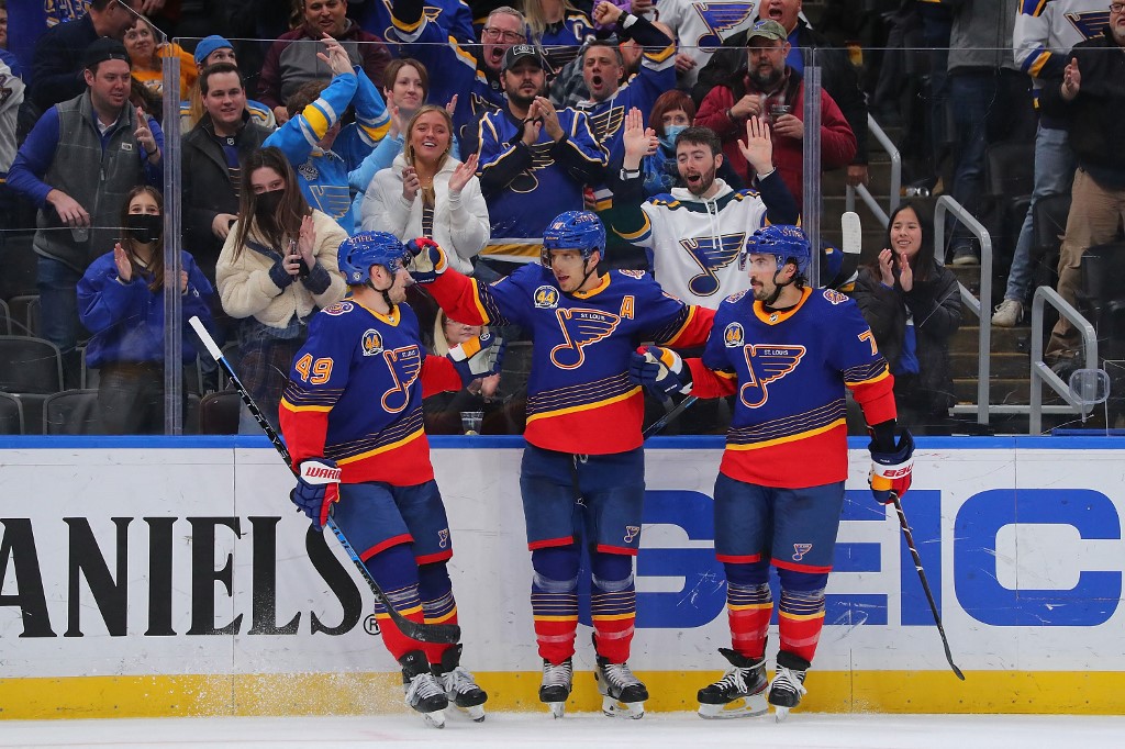 Ivan Barbashev of the St. Louis Blues celebrates after scoring a goal  News Photo - Getty Images