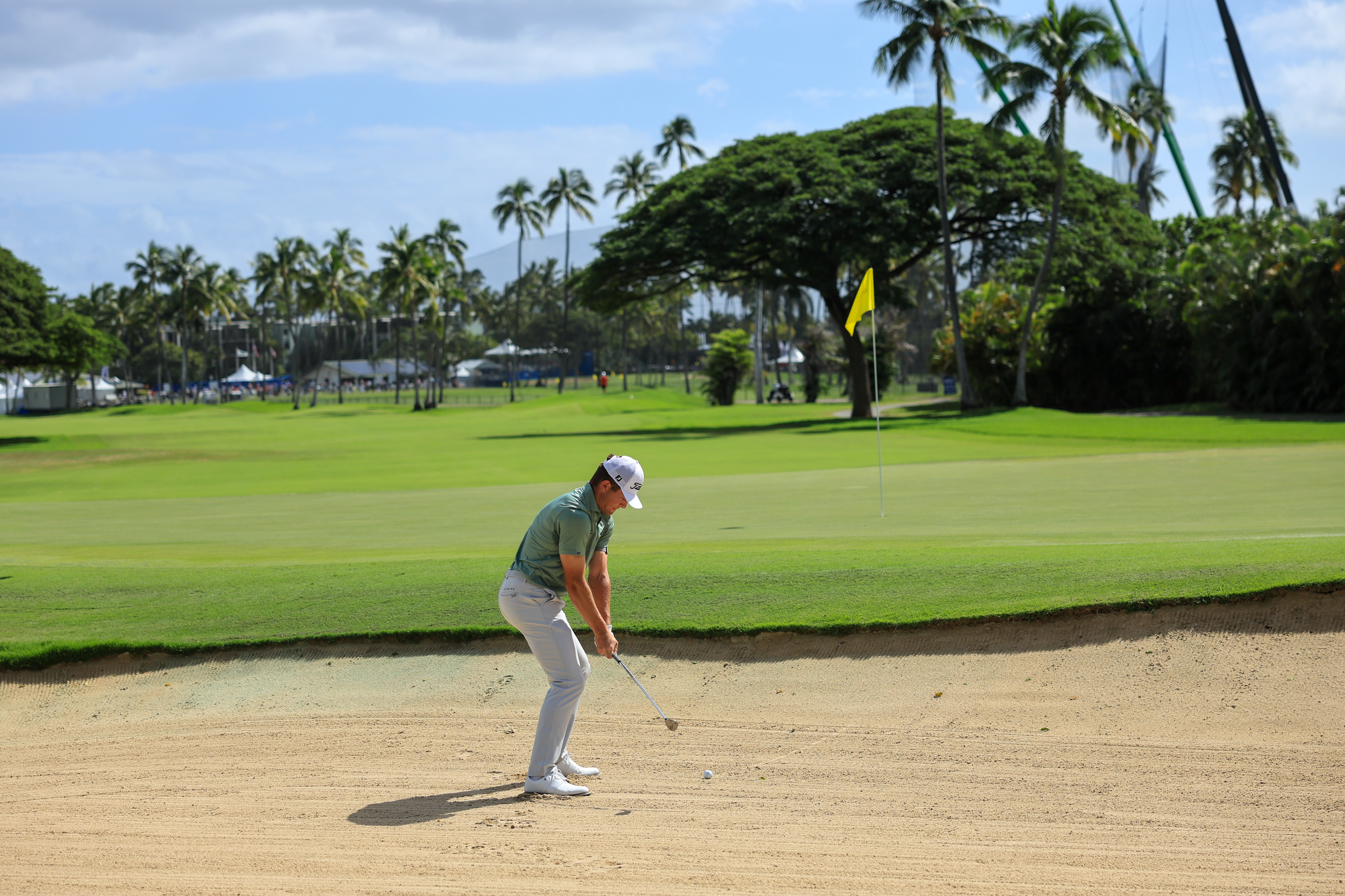 Michael Brennan hits his ball out of a green side bunker as we break down our American Express long shot picks & sleepers.
