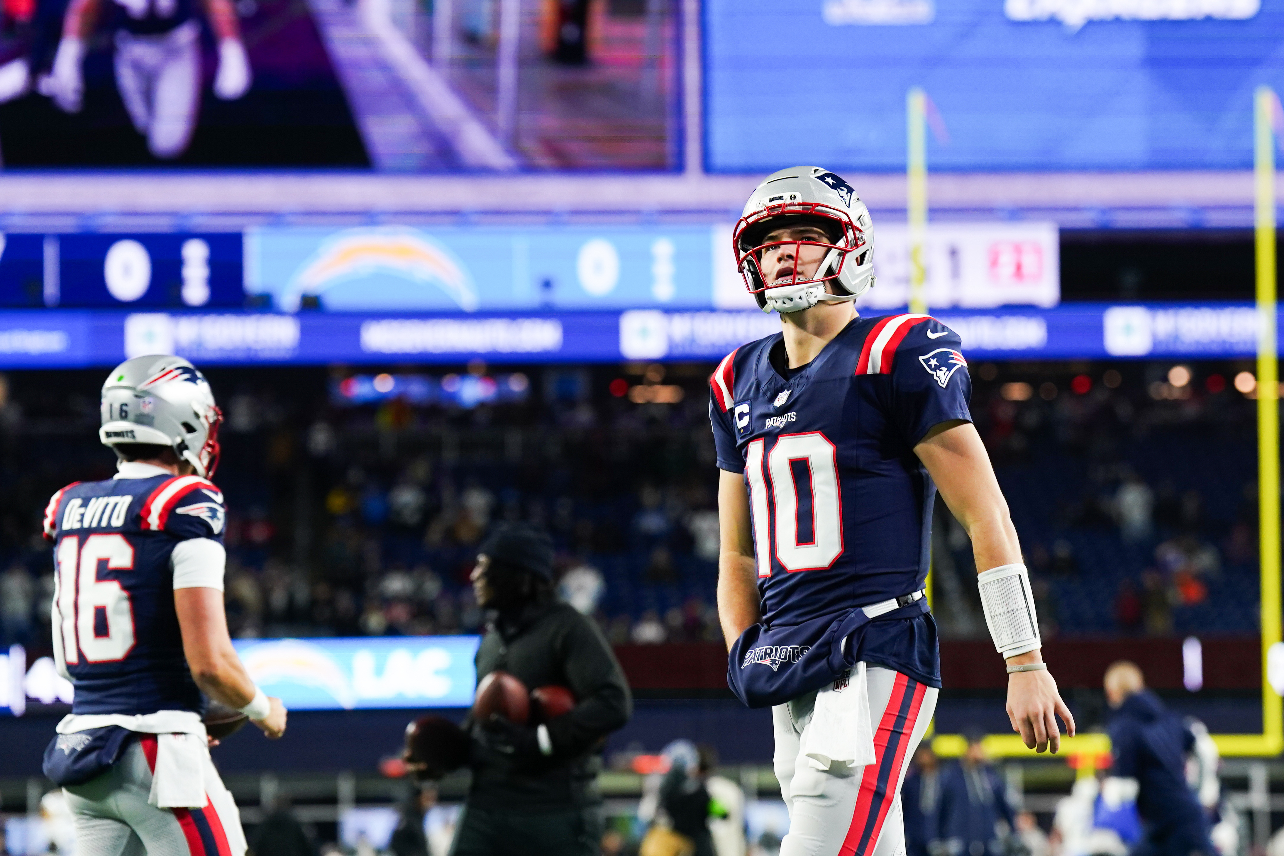 New England Patriots quarterback Drake Maye has thrown an interception of two of his three playoff games, and our Hater's Guide to betting on the Super Bowl expects him to add to that total on Sunday.
