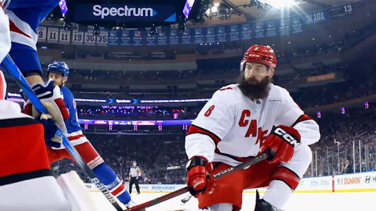 Brent Burns protects his goal in Game 2 of the second-round series against the New York Rangers as we showcase our best wagers and predictions for Game 3 between the Carolina Hurricanes and New York Rangers. 