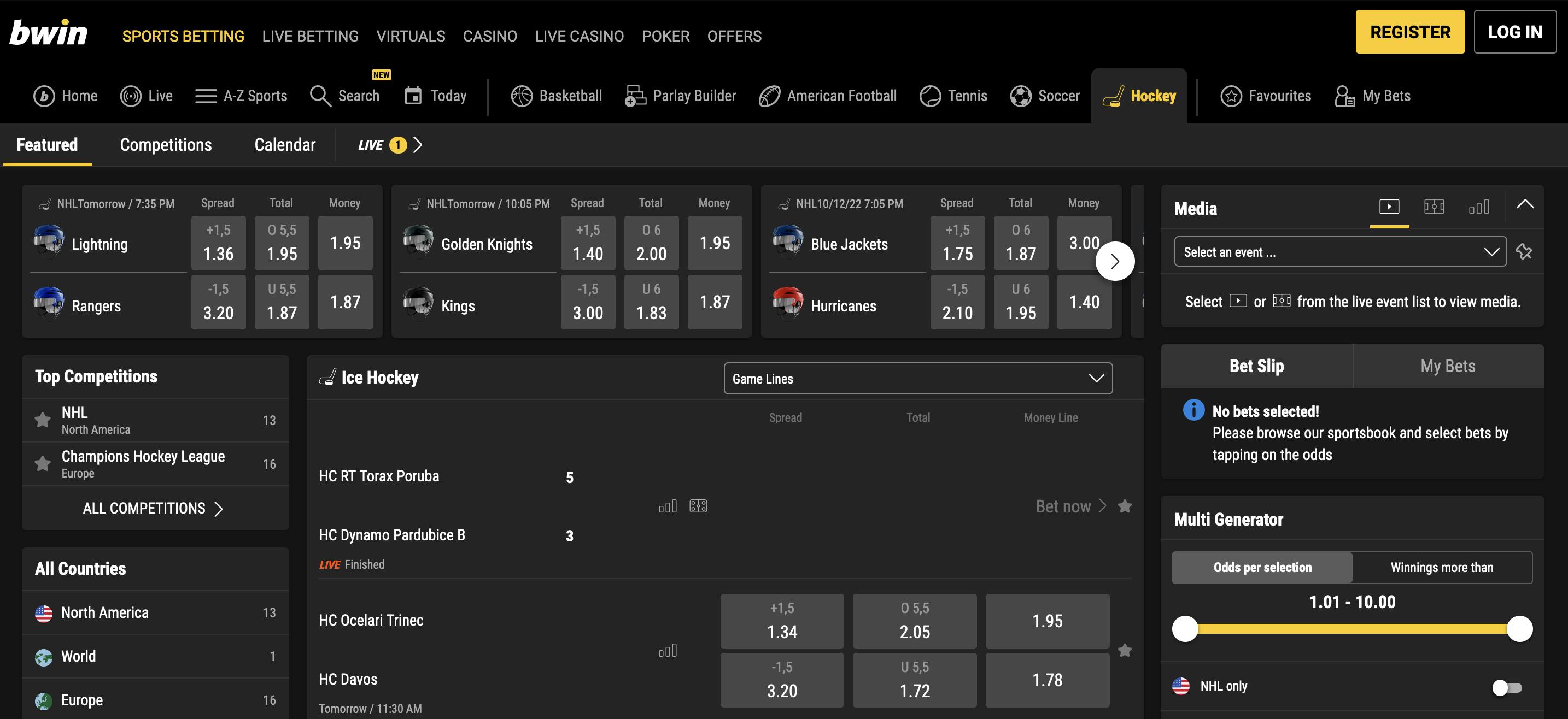 Bwin sportsbook homepage<br>