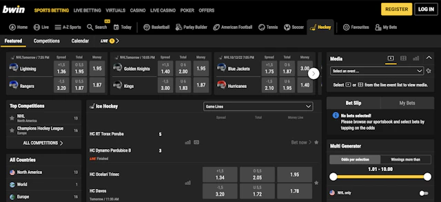 Bwin sportsbook homepage<br>