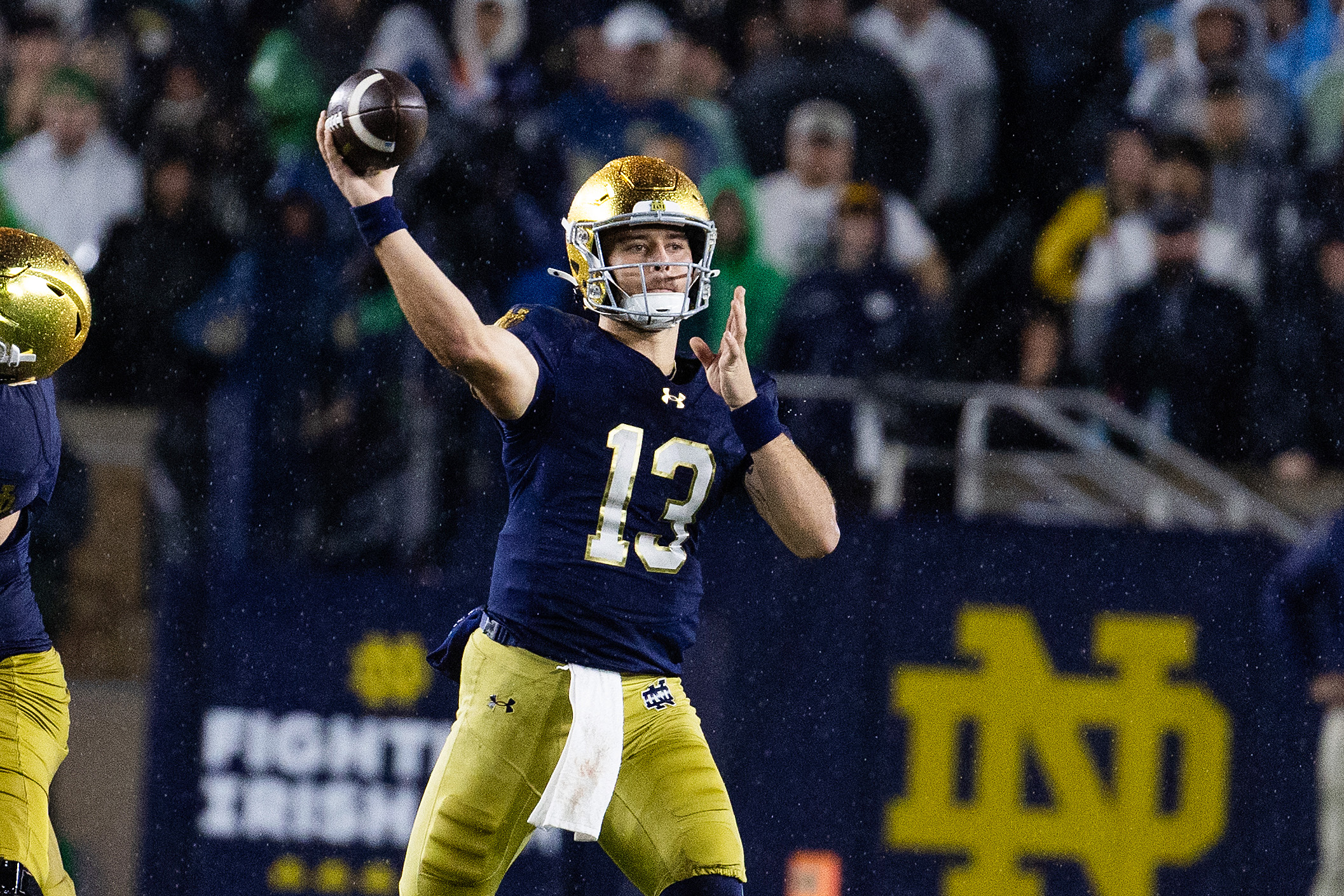 Notre Dame's CJ Carr is expected to have the Fighting Irish among the College Football Playoff odds favorites. 