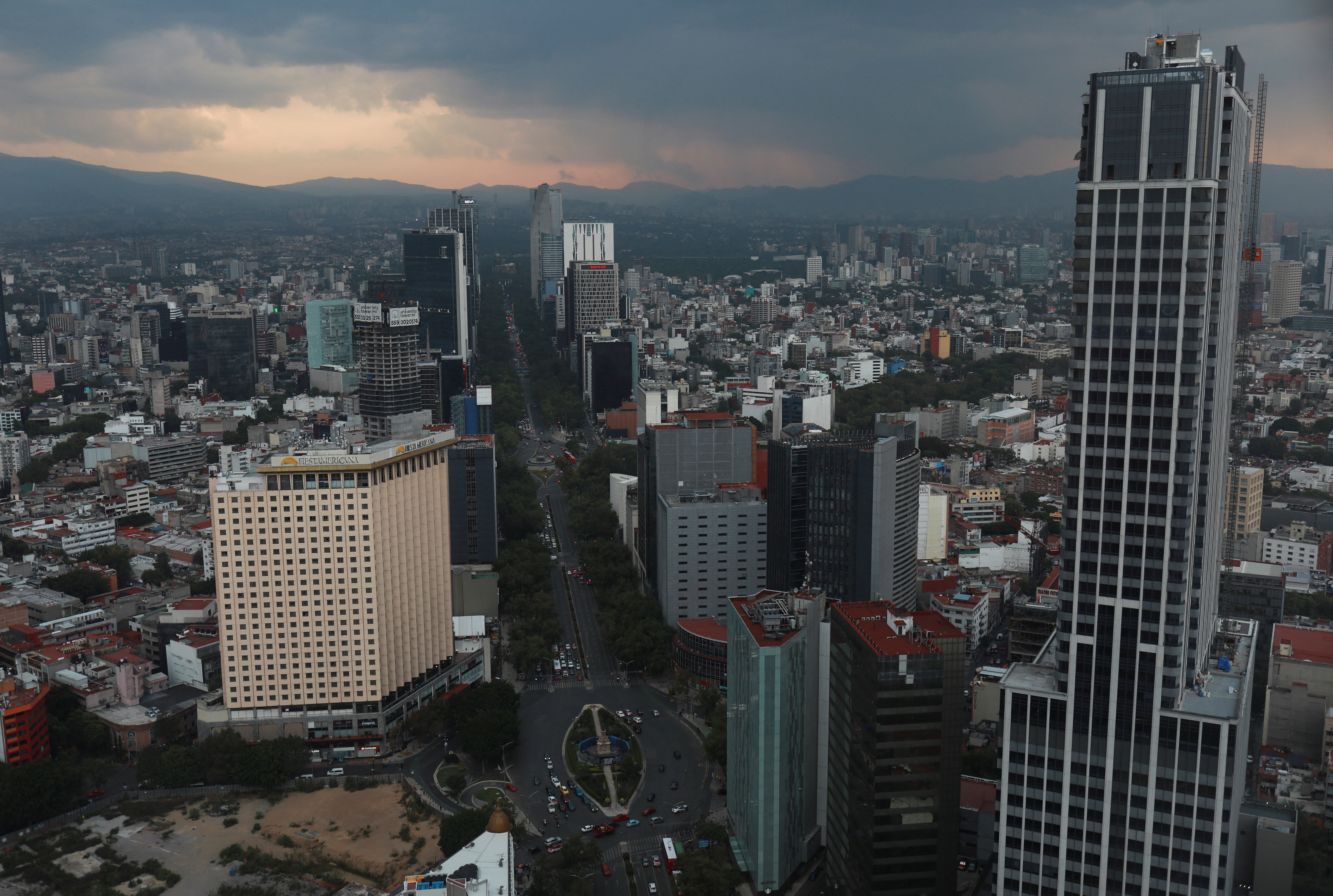 A view of Mexico city's skyline during a sunset as we break down our our 10 cities we'd like to see host the Super Bowl.