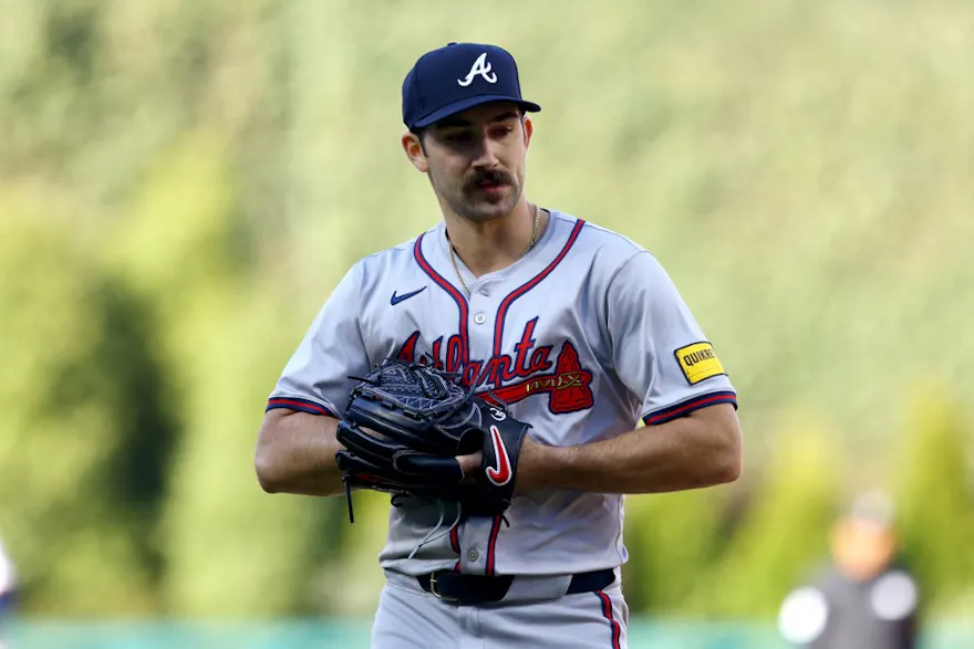 Spencer Strider #99 of the Atlanta Braves reacts as we look at Georgia's failure to finally get legalized sports betting.
