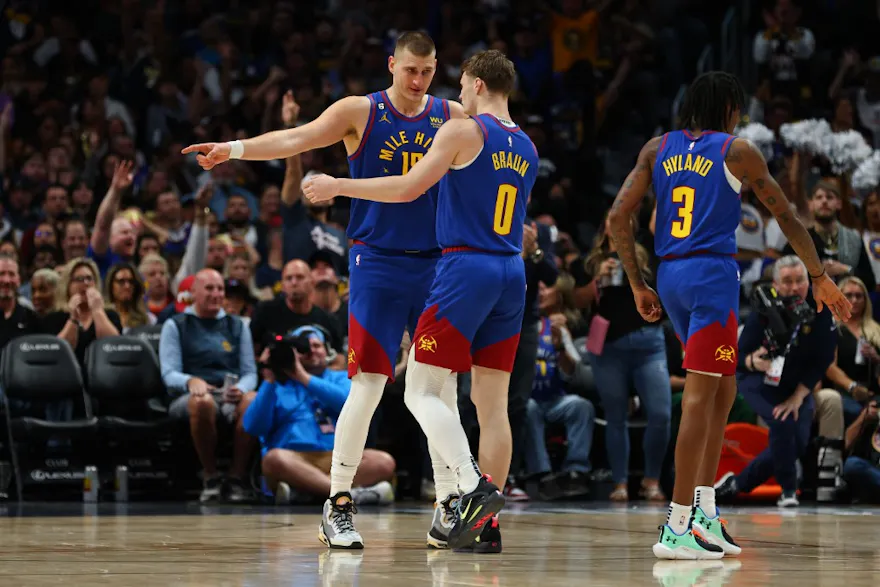Nikola Jokic and Christian Braun of the Denver Nuggets talk as we look at our Suns vs. Nuggets prediction