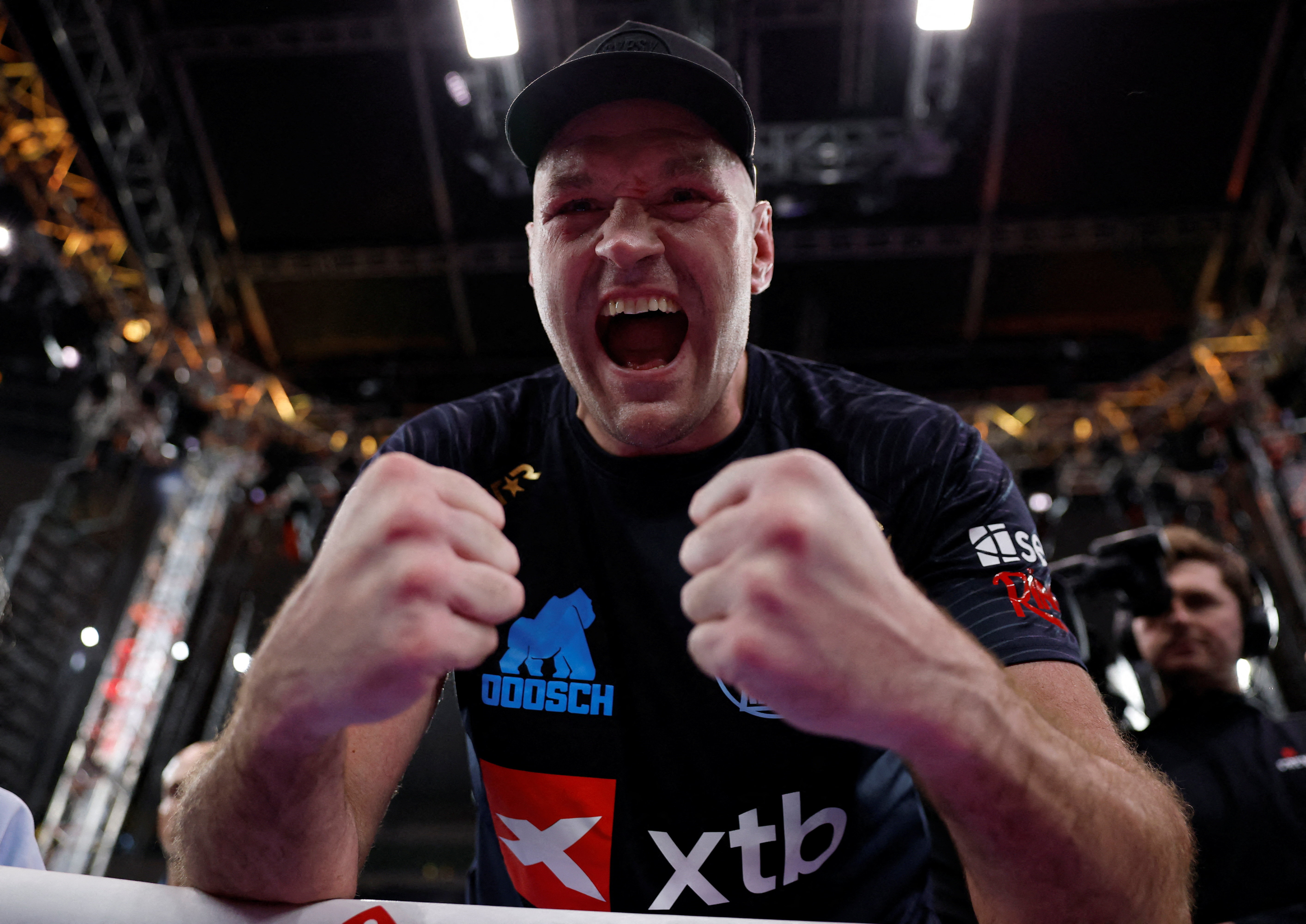 Tyson Fury celebrates winning his fight as we look at his partnership with Kalshi.