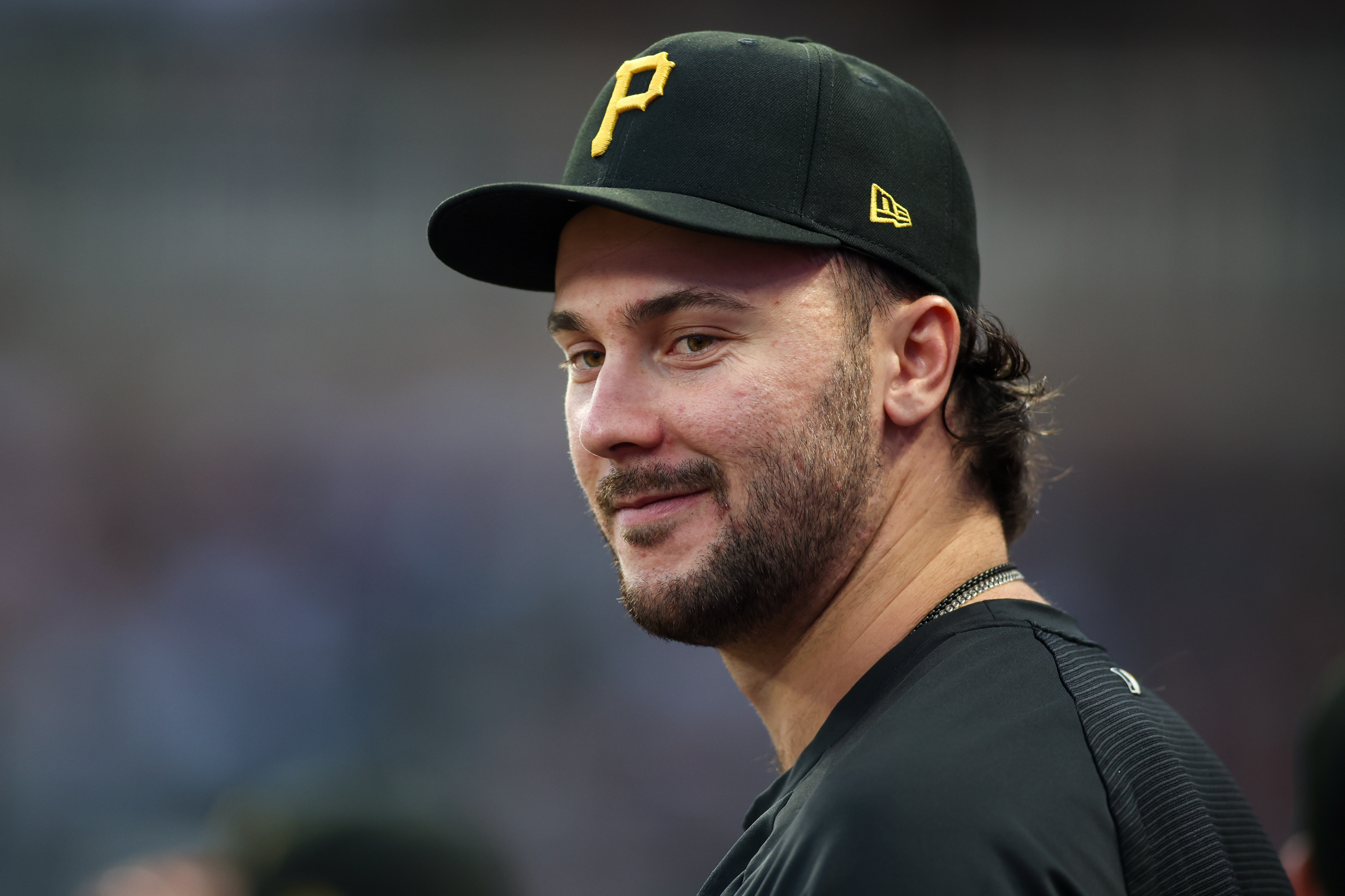 Pittsburgh Pirates pitcher Paul Skenes (30) in the dugout as we break down our best NRFI bets today.