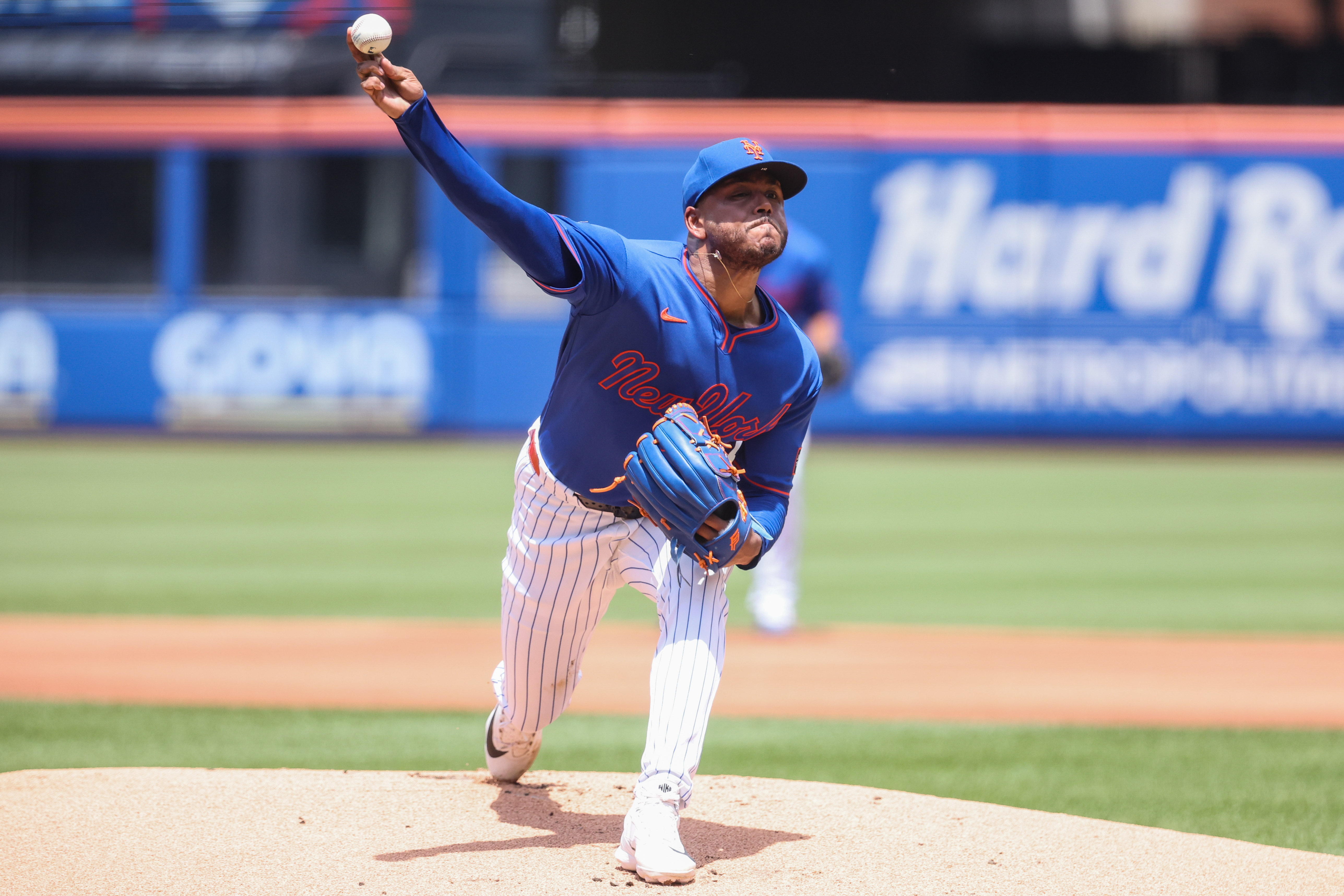New York Mets starting pitcher Freddy Peralta - who's featured in my best NRFI bets today - at Citi Field. 