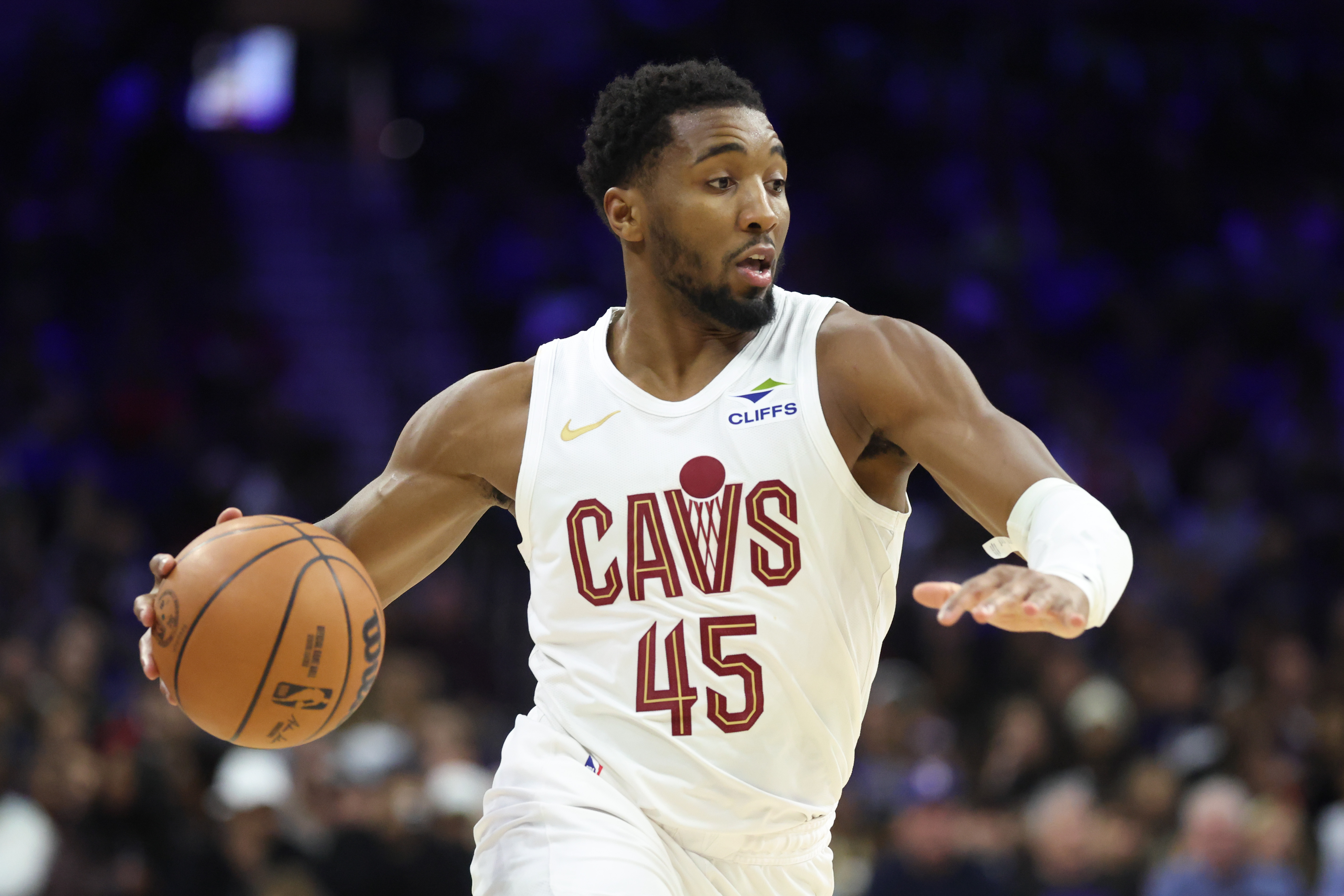  Cleveland Cavaliers guard Donovan Mitchell - who's featured in my NBA player props - drives. 