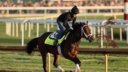 Fierceness runs on the track during the morning training as we make our top Kentucky Derby picks and predictions