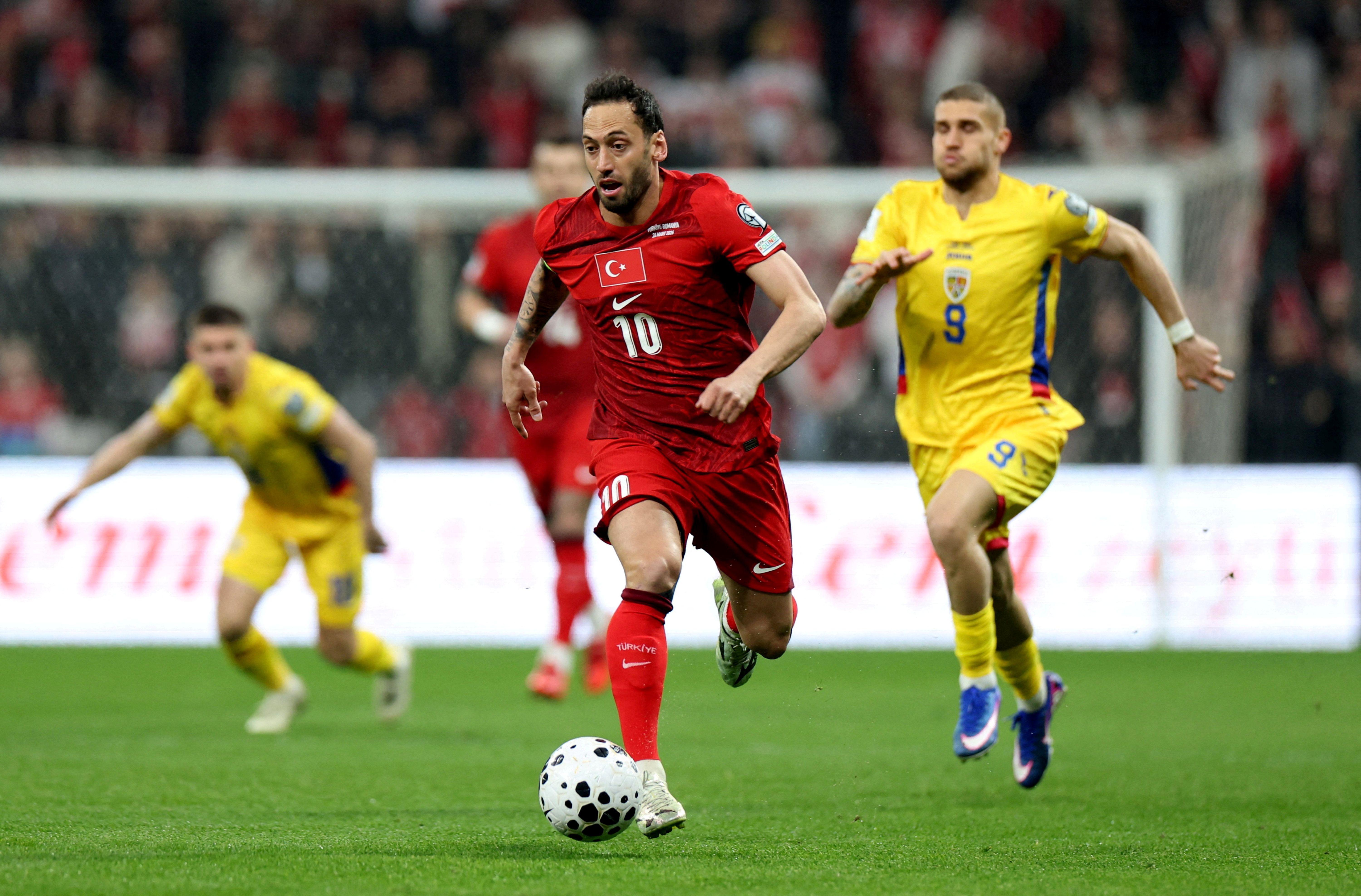 Turkey's Hakan Calhanoglu in action.