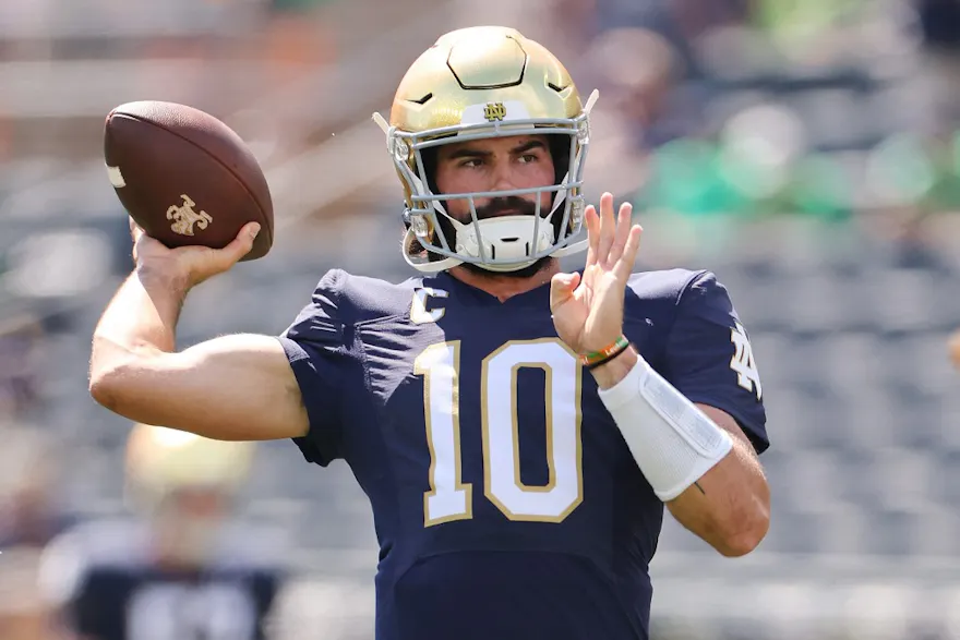 Sam Hartman of the Notre Dame Fighting Irish is featured in our top Notre Dame vs. Duke prediction.