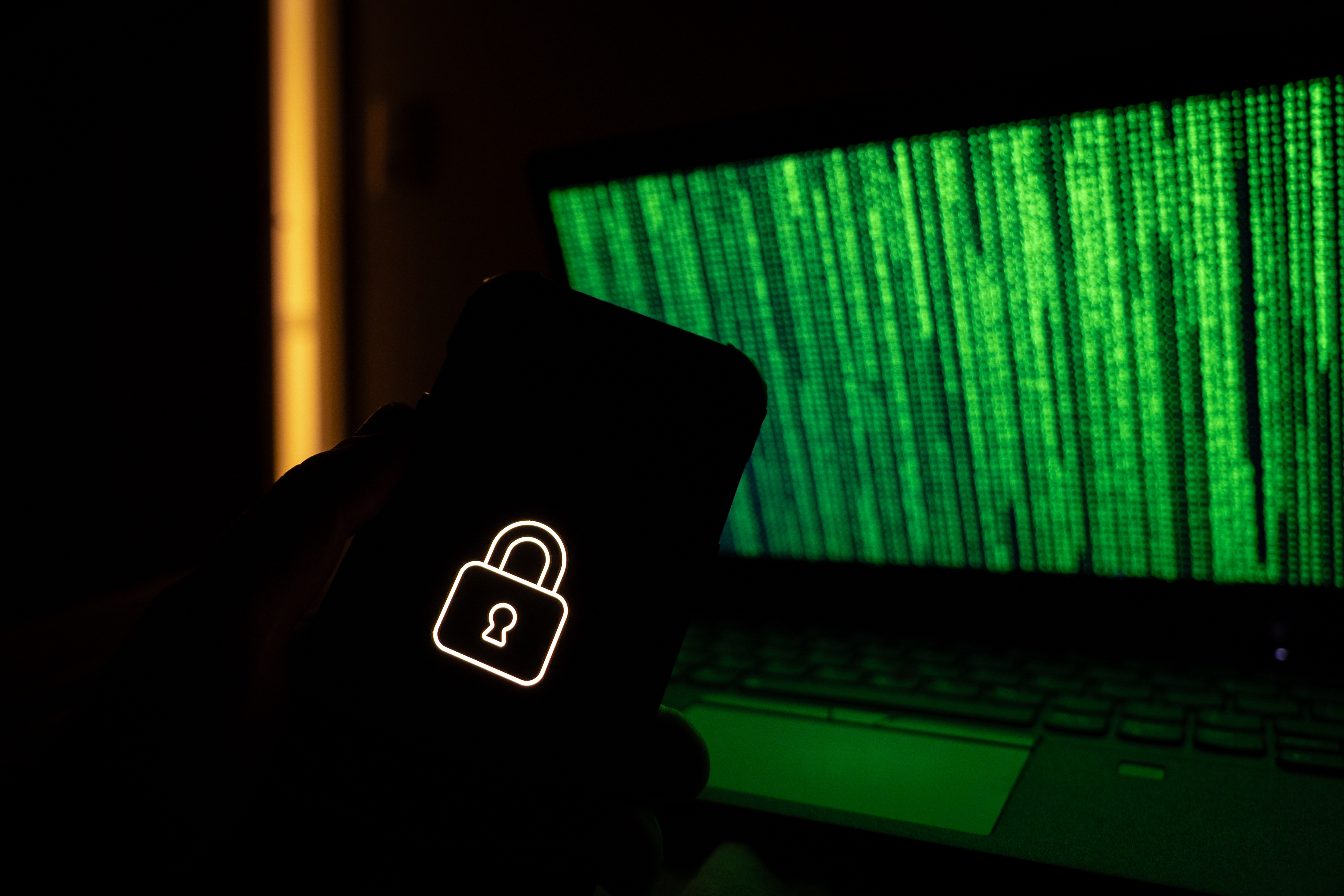 Illustrative image of a phone lock to protect the device against cyber scams, as we look at concerns with Missouri launching a sports betting market. 