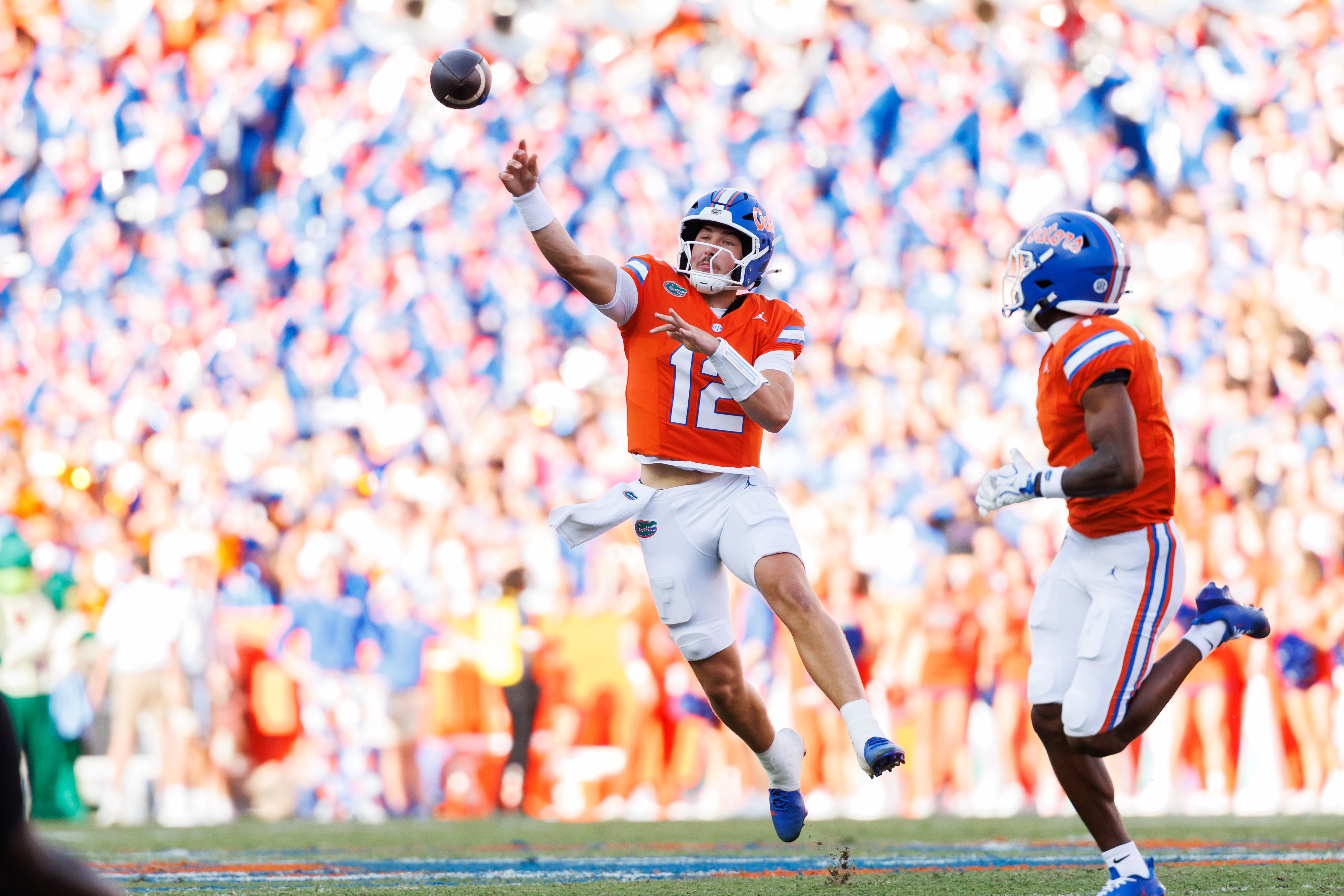 Pictured: Gators QB Aaron Philo as we break down our Florida vs. Auburn Prediction. Photo by Matt Pendleton-Imagn Images.