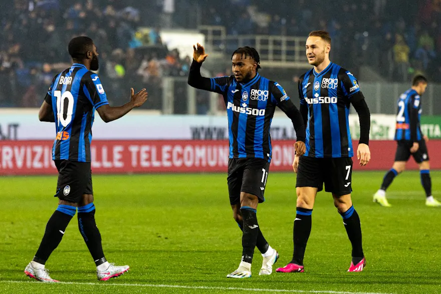 Ademola Lookman of Atalanta BC celebrates after scoring a goal during the Serie A football match between Atalanta BC and US Salernitana.