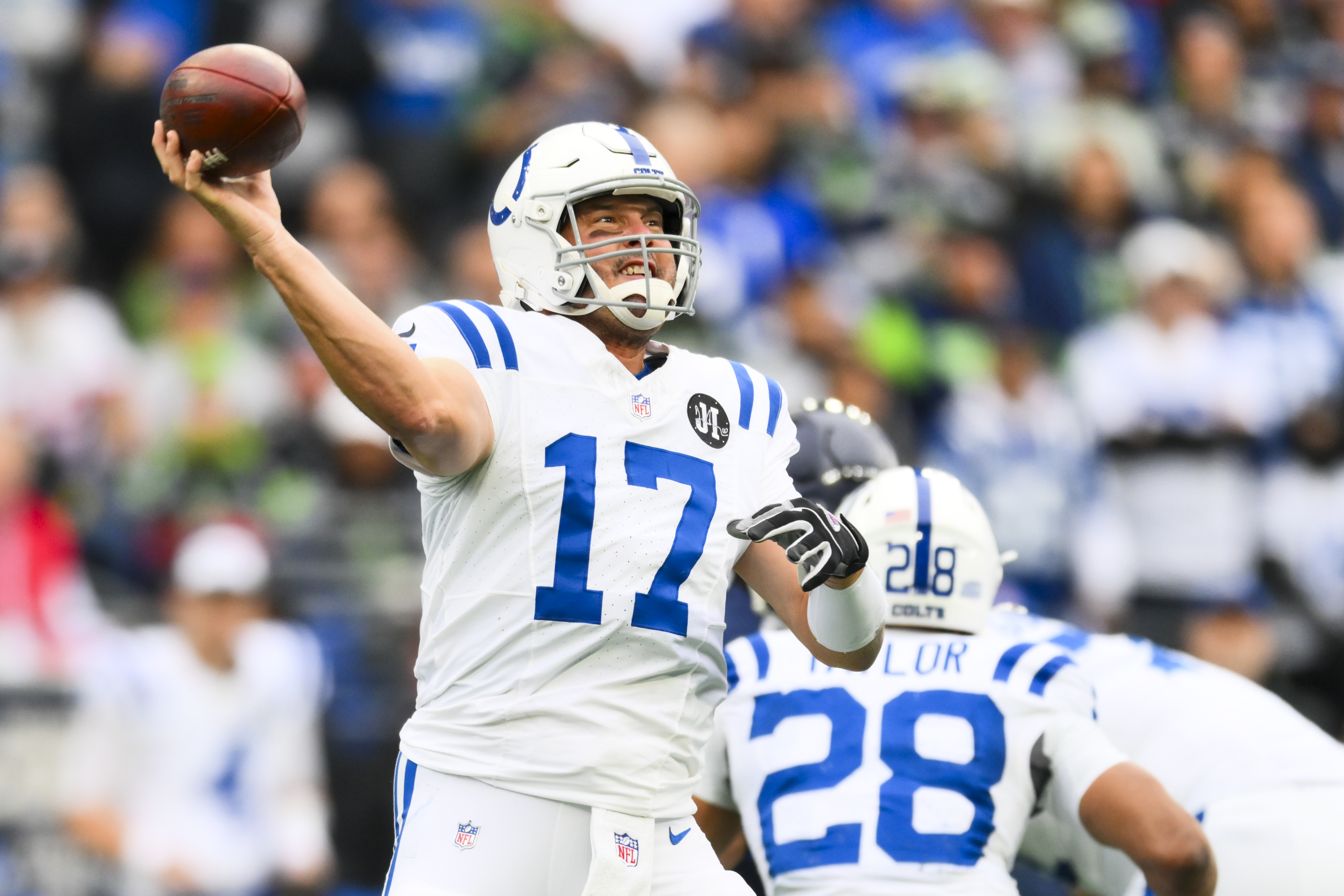 Indianapolis Colts quarterback Philip Rivers (17) passes as we offer our 49ers vs. Colts player props.