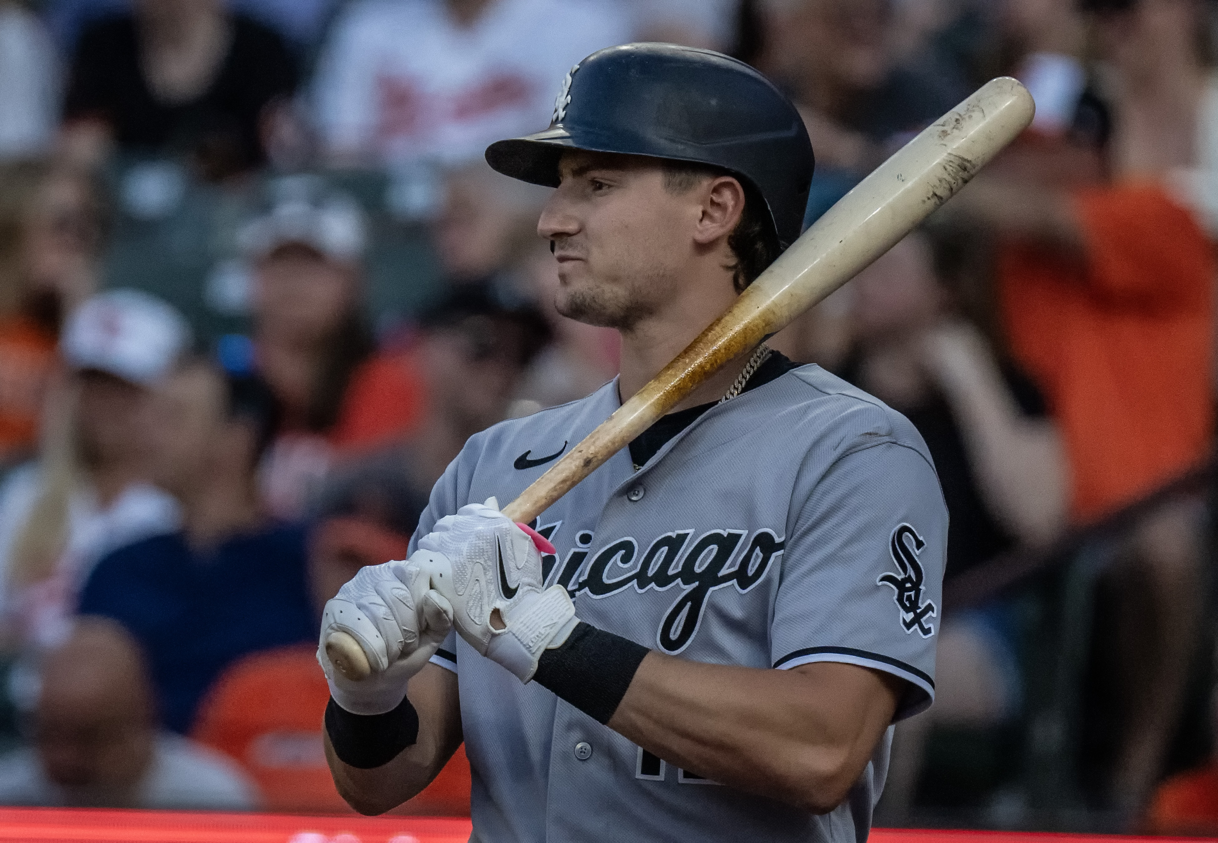 Chicago White Sox shortstop Colson Montgomery - who's featured in my home run predictions - at the plate.