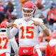 Patrick Mahomes of the Kansas City Chiefs warms before a game as we look at our best 2024 Super Bowl MVP picks