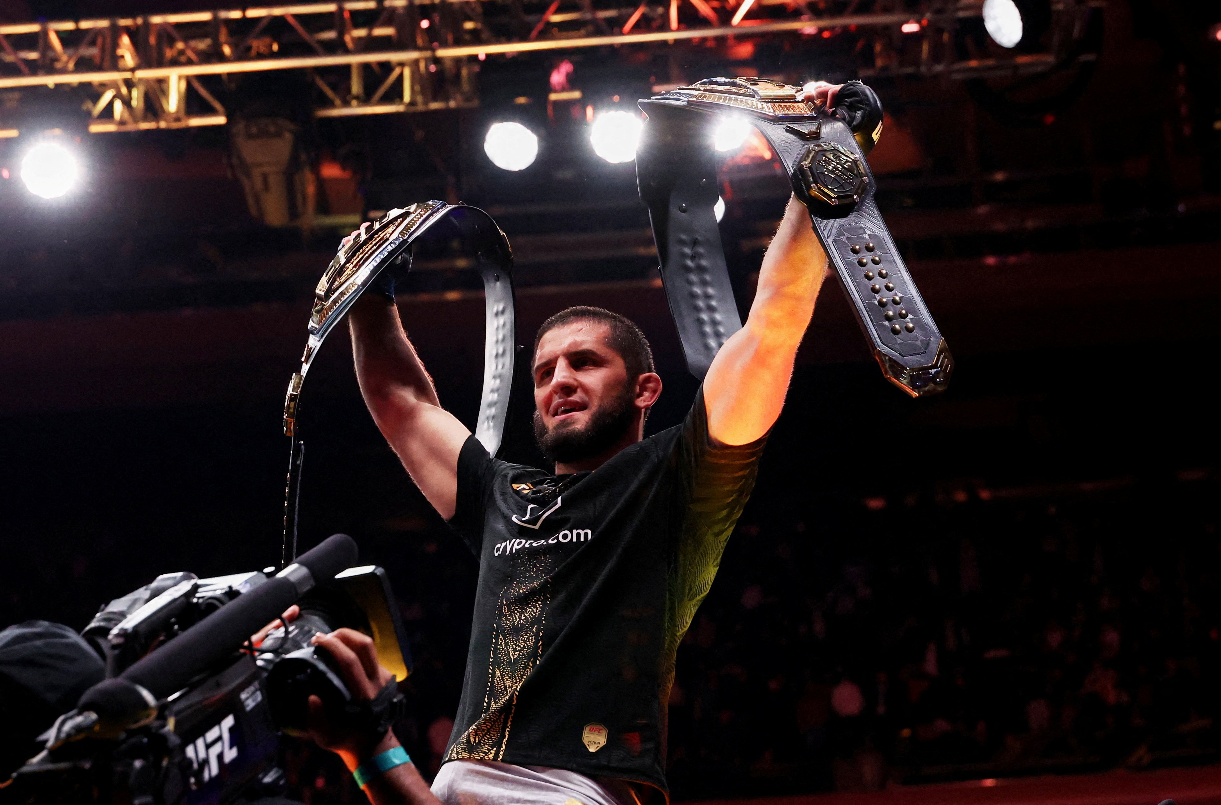 Islam Makhachev celebrates as we make our UFC 330 best bets.
