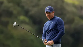 Rory McIlroy of Northern Ireland reacts to his putt as we look at the best The Match odds