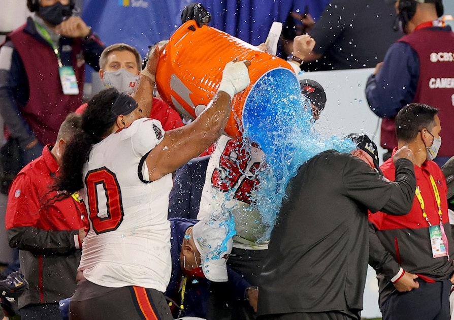 2023 Super Bowl Gatorade Color: Andy Reid Doused in Purple Gatorade