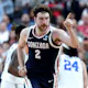 Drew Timme of the Gonzaga Bulldogs reacts as we look at our top UConn vs. Gonzaga prediction