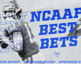 A custom graphic of College football best bets