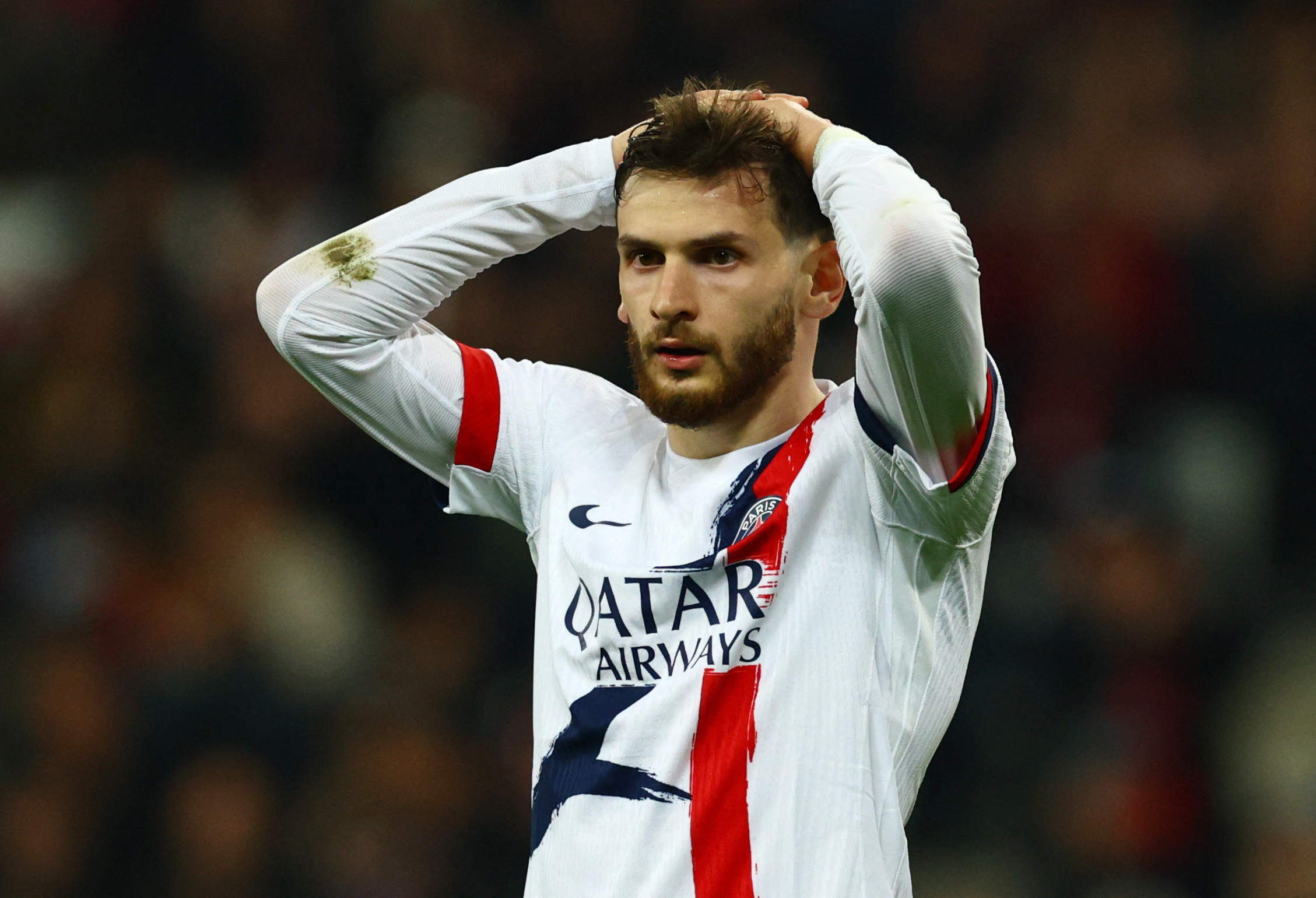 Paris Saint-Germain's Khvicha Kvaratskhelia reacts after missing a chance as we make our best PSG vs. Liverpool prediction.