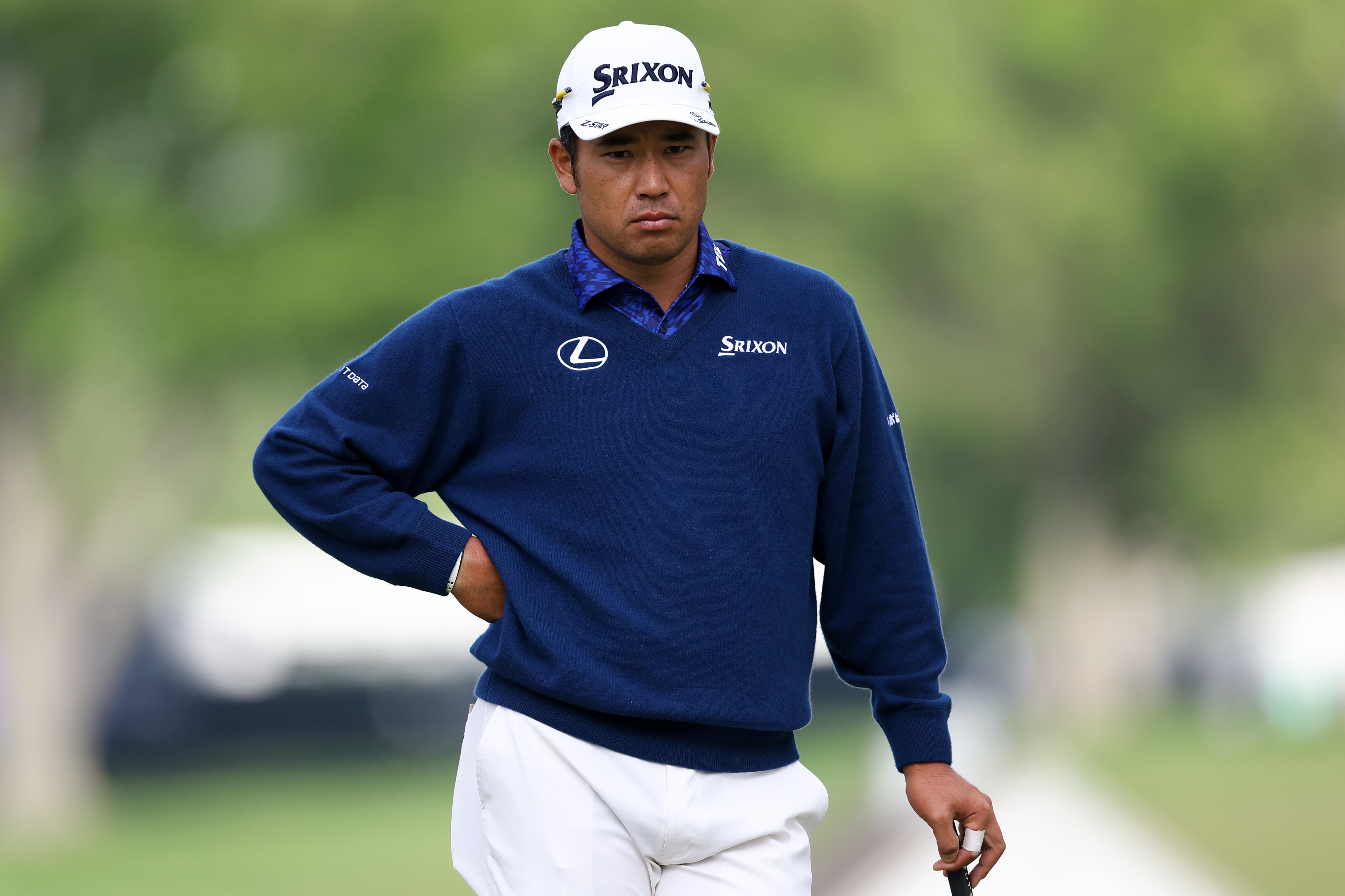 Hideki Matsuyama waits to putt as he is featured in our Charles Schwab Challenge picks.