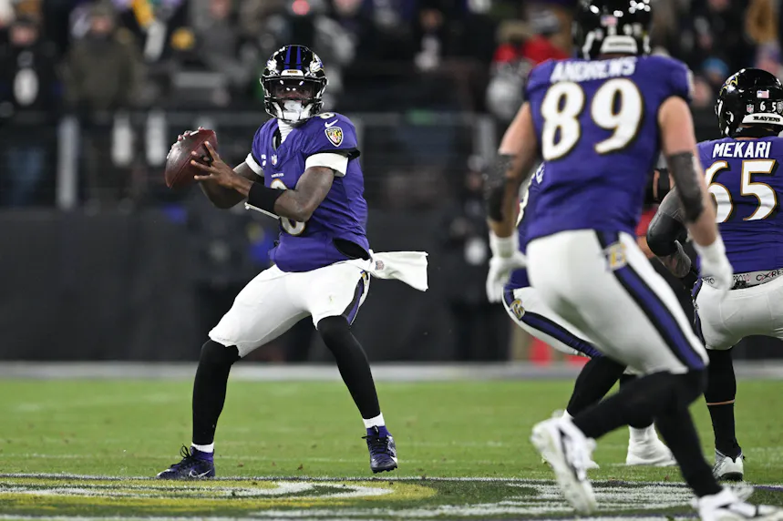 Baltimore Ravens quarterback Lamar Jackson looks to pass against the Pittsburgh Steelers as we offer our power rankings for every team left in the NFL playoffs.