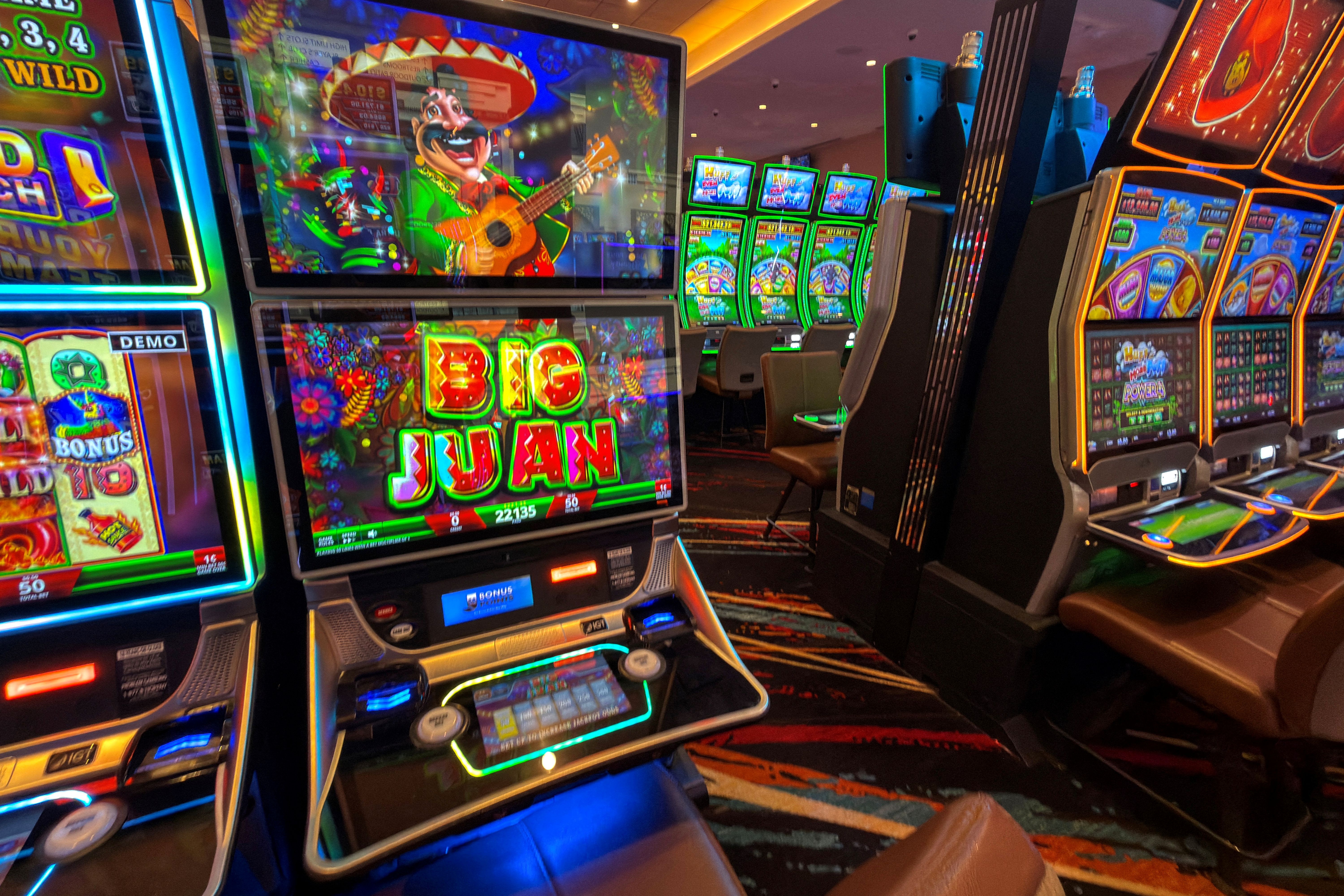 Slot machines sit open as we look at sweepstakes casinos shutting down.