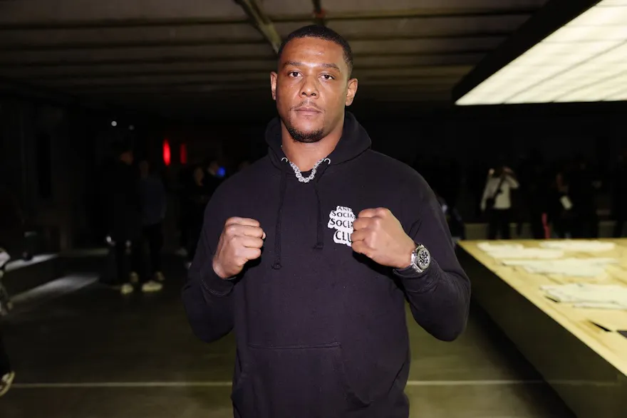 Jamahal Hill attends the adidas Basketball "Remember The Why" media event as we look at our prediction for Pereira vs. Hill at UFC 300