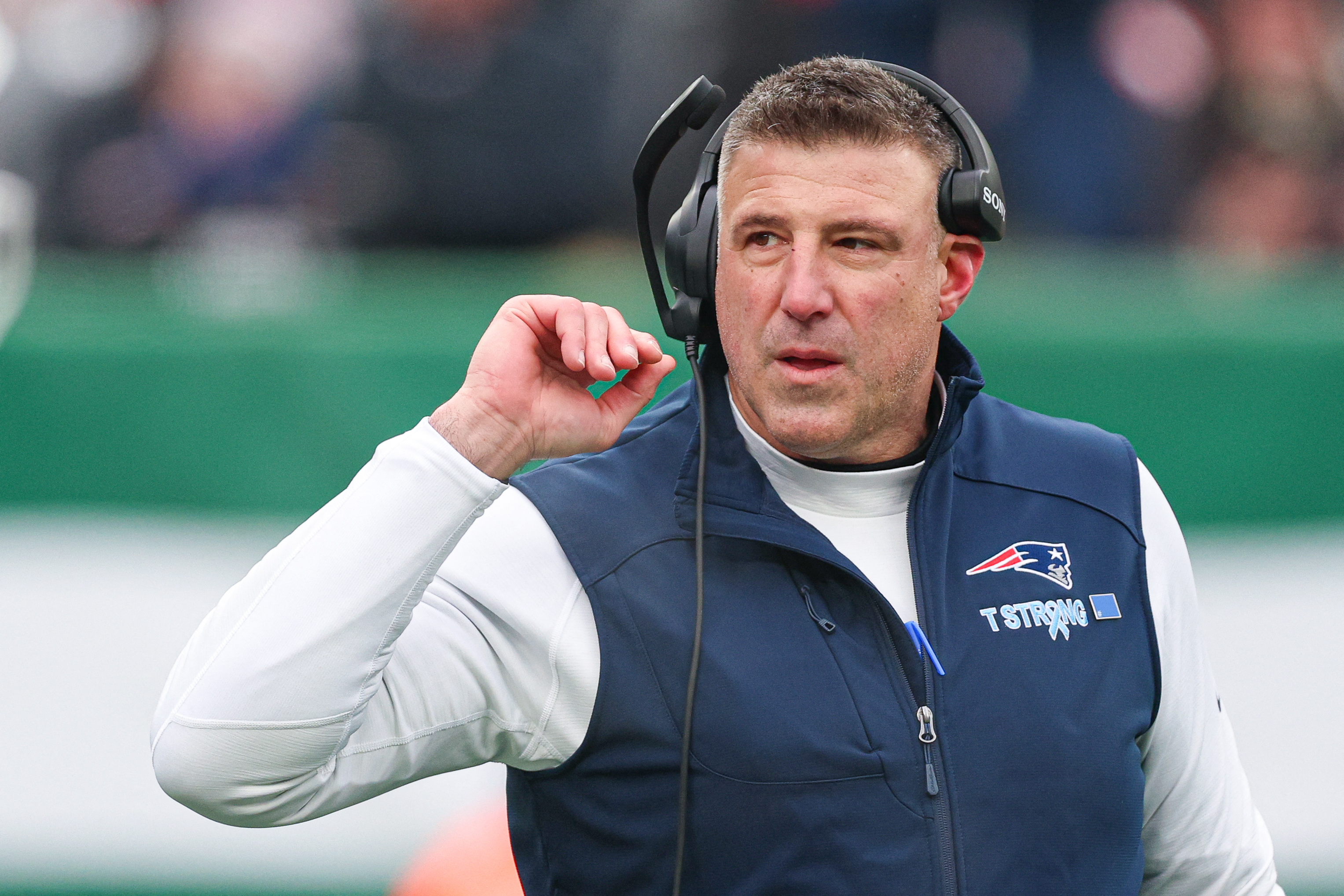 New England Patriots head coach Mike Vrabel looks on as we break down the 2026 AFC Championship stats, trends, and numbers to know for Patriots vs. Broncos.