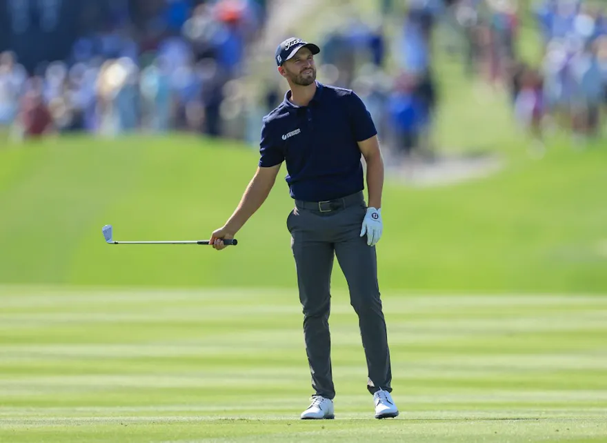 Wyndham Clark of The United States plays his second shot as we look at the Players Championship Round 3 odds and picks