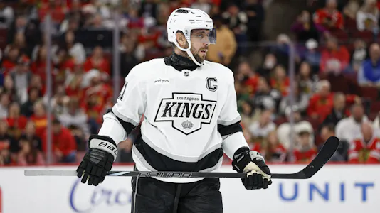 Los Angeles Kings center Anze Kopitar looks on as we make our best Kings vs. Sharks player props