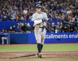 Aaron Judge #99 of the New York Yankees walks in the eighth inning of their MLB game against the Toronto Blue Jays at Rogers Centre on September 27, 2022 in Toronto, Canada.  Cole Burston/Getty Images/AFP