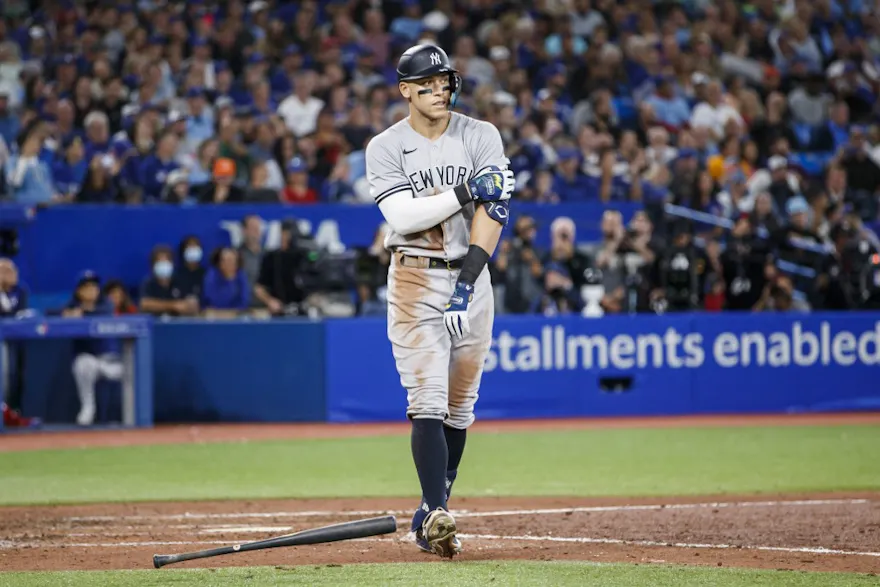 Aaron Judge #99 of the New York Yankees walks in the eighth inning of their MLB game against the Toronto Blue Jays at Rogers Centre on September 27, 2022 in Toronto, Canada.  Cole Burston/Getty Images/AFP