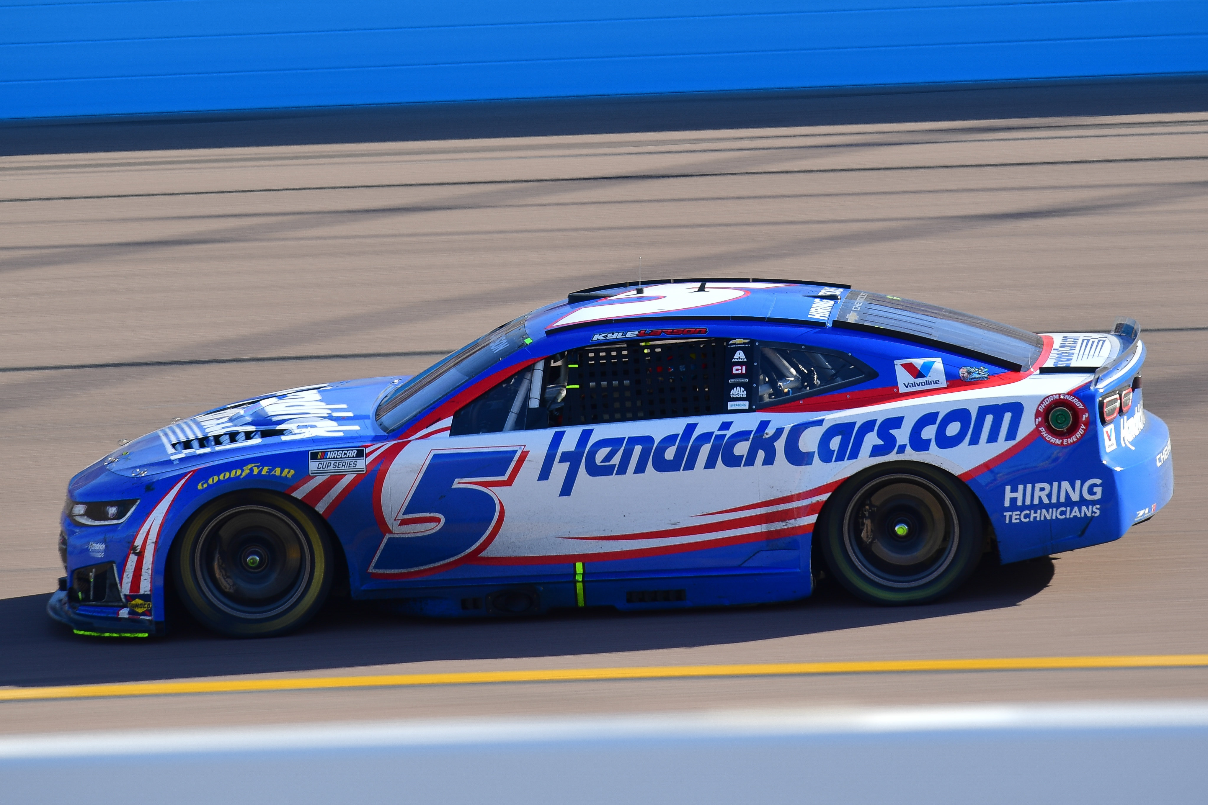 Hendrick Motorsports driver Kyle Larson (5), who leads our NASCAR predictions at Las Vegas, drives during the Straight Talk Wireless 500.